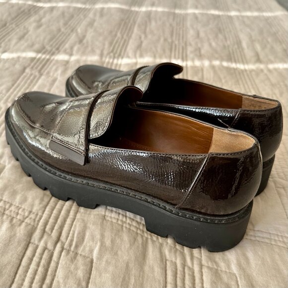 Franco Sarto Patent Lug Loafers in Burgundy/Brown - Picture 2 of 3